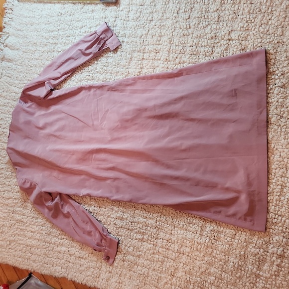 Vintage dusty rose shirt dress with attached lace collar Size M - Picture 9 of 11